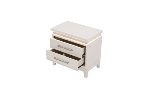 House of Hampton Oxford 2 Drawer Nightstand w/ LED Lighting and USB Ports, image 5