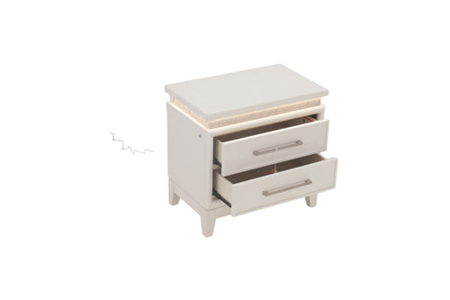 House of Hampton Oxford 2 Drawer Nightstand w/ LED Lighting and USB Ports, image 6