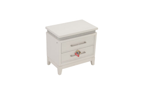 House of Hampton Oxford 2 Drawer Nightstand w/ LED Lighting and USB Ports