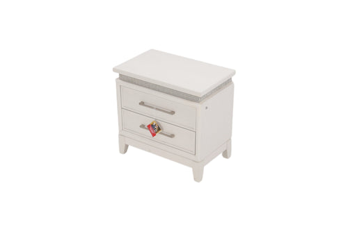 House of Hampton Oxford 2 Drawer Nightstand w/ LED Lighting and USB Ports, image 4
