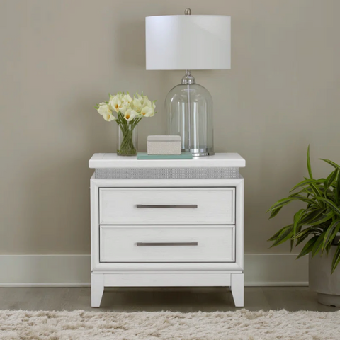 House of Hampton Oxford 2 Drawer Nightstand w/ LED Lighting and USB Ports