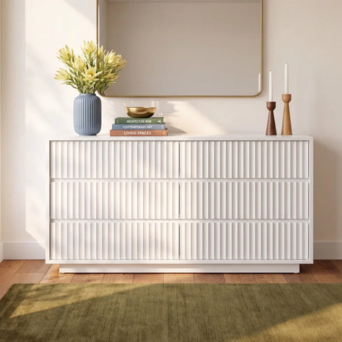 AllModern Paloma Scalloped Soft-Close 6-Drawer Dresser - Mahogany