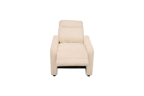 Alcott Hill Modern Beige Fabric Push-Back Recliner Chair with Padded Armrests for Living Room, image 6