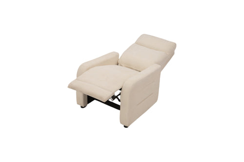 Alcott Hill Modern Beige Fabric Push-Back Recliner Chair with Padded Armrests for Living Room, image 8