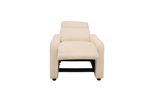 Alcott Hill Modern Beige Fabric Push-Back Recliner Chair with Padded Armrests for Living Room, image 9