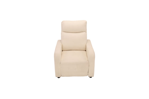 Alcott Hill Modern Beige Fabric Push-Back Recliner Chair with Padded Armrests for Living Room, image 4