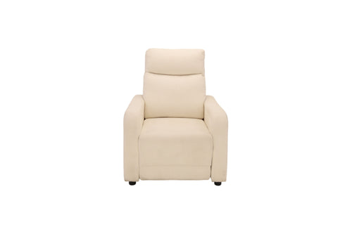 Alcott Hill Modern Beige Fabric Push-Back Recliner Chair with Padded Armrests for Living Room, image 2