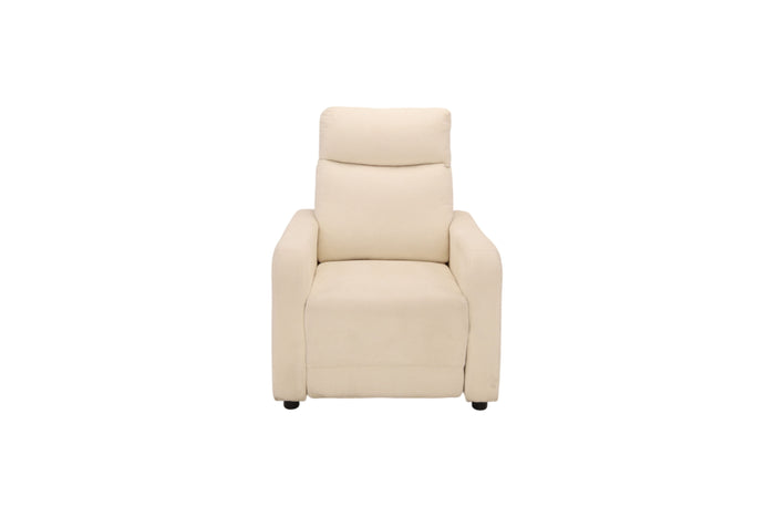 Alcott Hill Modern Beige Fabric Push-Back Recliner Chair with Padded Armrests for Living Room, image 2