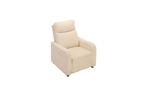 Alcott Hill Modern Beige Fabric Push-Back Recliner Chair with Padded Armrests for Living Room, image 3