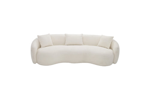 Everly Quinn Teddy Boucle Fabric Curved Modern Sofa