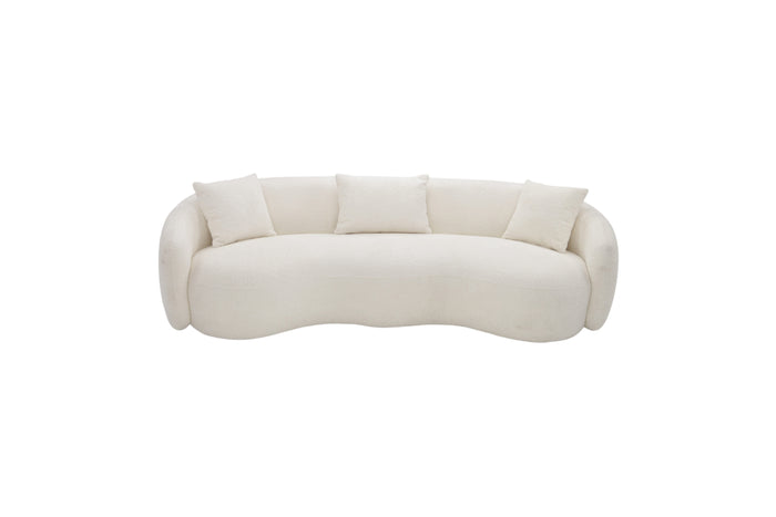 Everly Quinn Teddy Boucle Fabric Curved Modern Sofa, image 2