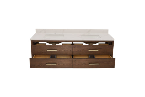 Vinnova Cristo Free Standing Wall Mounted 2 Double Vanity Bathroom Vanity With Quartz Top, image 6