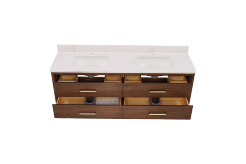 Vinnova Cristo Free Standing Wall Mounted 2 Double Vanity Bathroom Vanity With Quartz Top, image 8