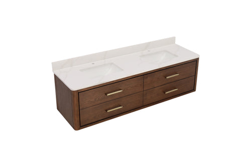 Vinnova Cristo Free Standing Wall Mounted 2 Double Vanity Bathroom Vanity With Quartz Top, image 3