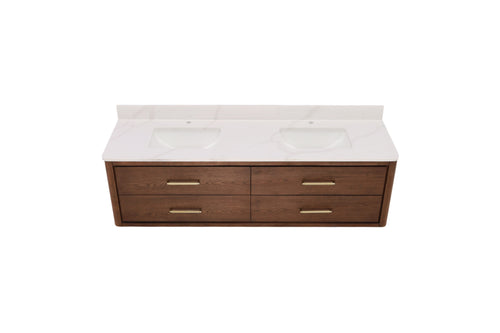 Vinnova Cristo Free Standing Wall Mounted 2 Double Vanity Bathroom Vanity With Quartz Top, image 4
