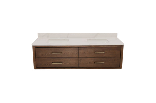 Vinnova Cristo Free Standing Wall Mounted 2 Double Vanity Bathroom Vanity With Quartz Top