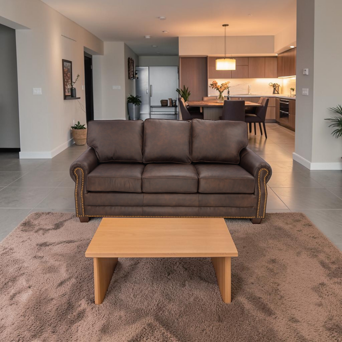 Sofa Web Revo Upholstered Top Grain Leather Sofa