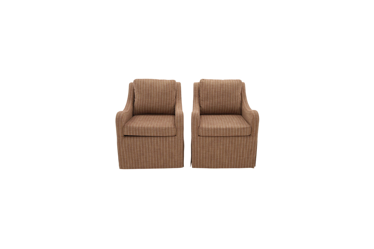 Uttermost Luisa Pinstripe Swivel Chair Set of 2