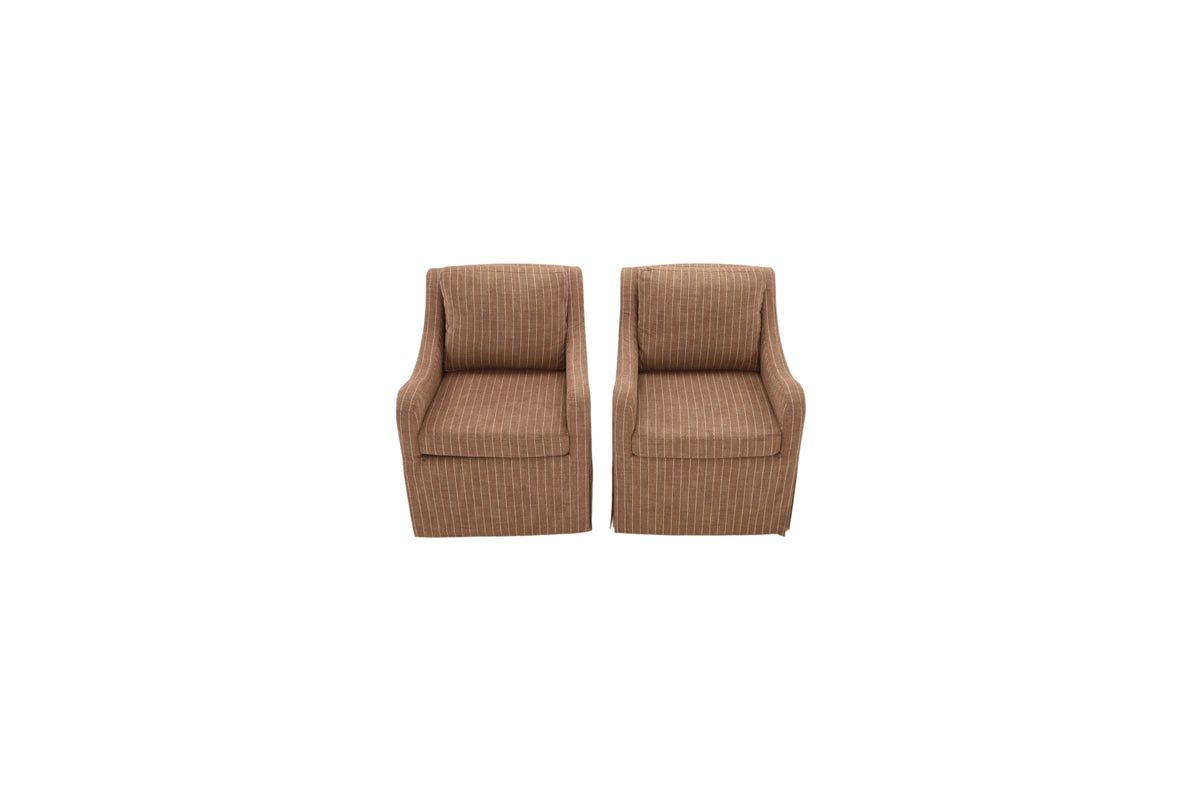 Uttermost Luisa Pinstripe Swivel Chair Set of 2