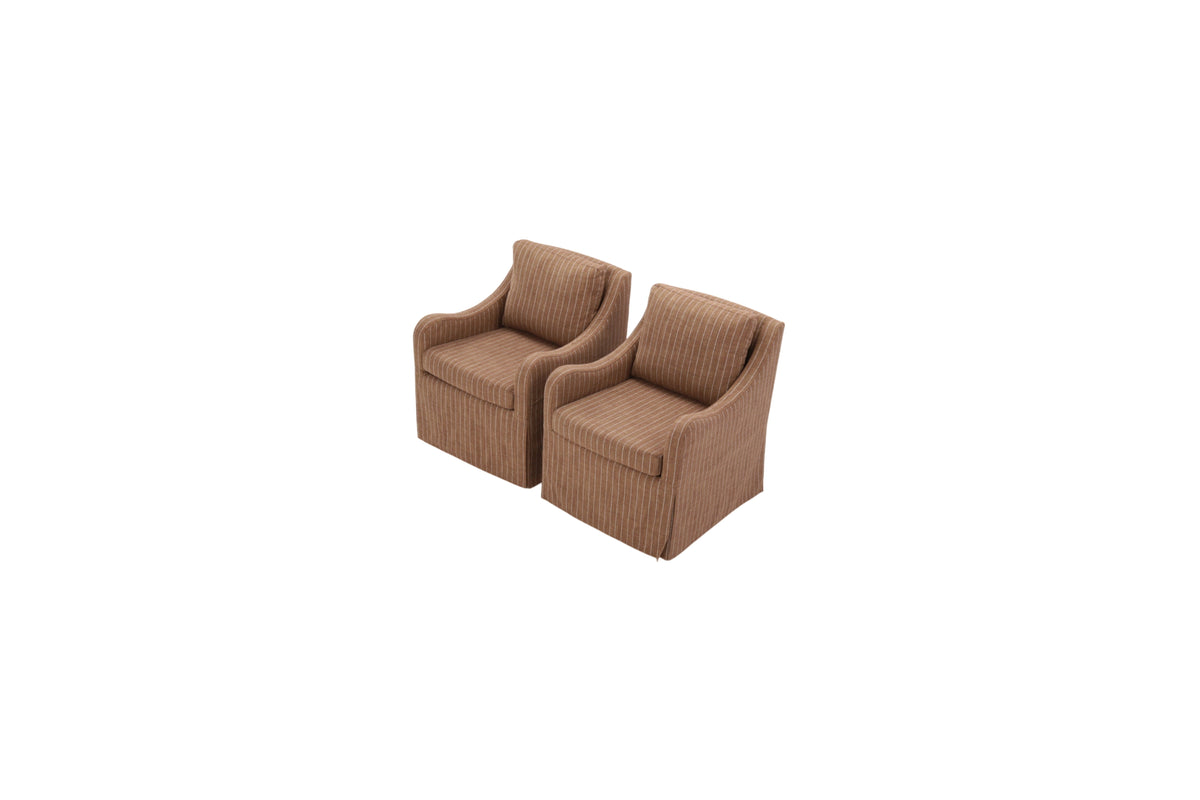 Uttermost Luisa Pinstripe Swivel Chair Set of 2
