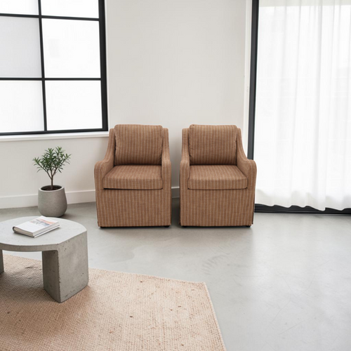 Uttermost Luisa Pinstripe Swivel Chair Set of 2, image 1