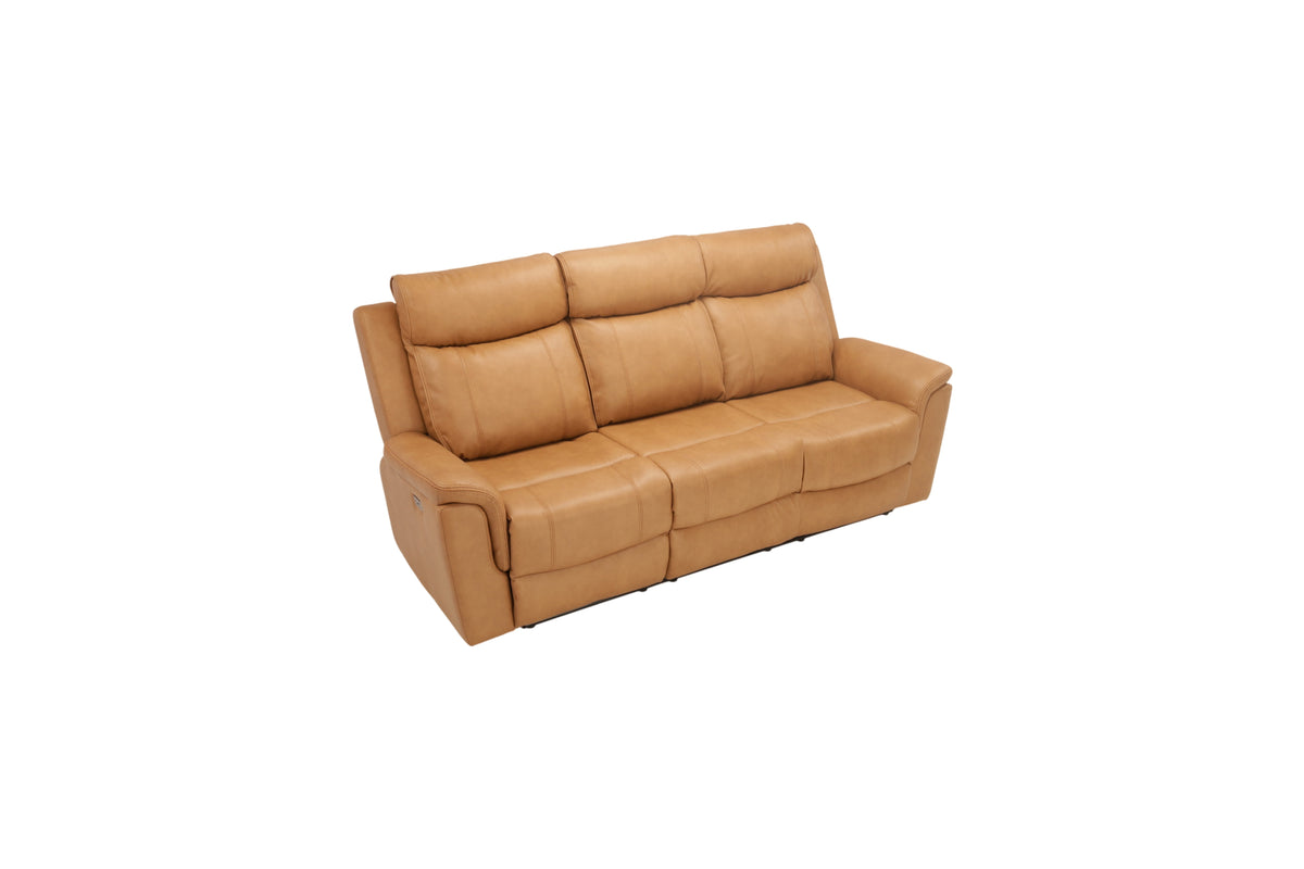 Birch Lane Top Grain Camel Genuine Leather Power Reclining Sofa with Adjustable Headrest