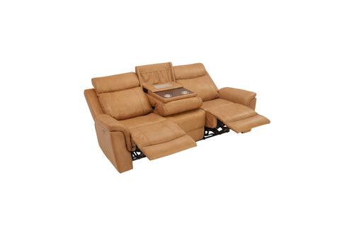 Birch Lane Top Grain Camel Genuine Leather Power Reclining Sofa with Adjustable Headrest, image 6