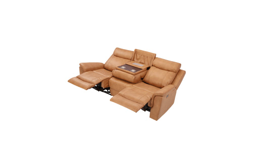 Birch Lane Top Grain Camel Genuine Leather Power Reclining Sofa with Adjustable Headrest, image 8