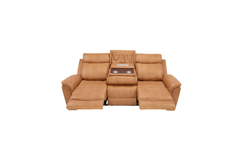 Birch Lane Top Grain Camel Genuine Leather Power Reclining Sofa with Adjustable Headrest, image 9