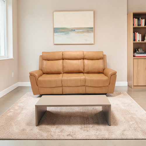 Birch Lane Top Grain Camel Genuine Leather Power Reclining Sofa with Adjustable Headrest, image 1