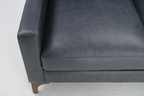 Poly and Bark Sorrento Full-Grain Genuine Italian Leather Sofa - Nightfall Blue, image 6