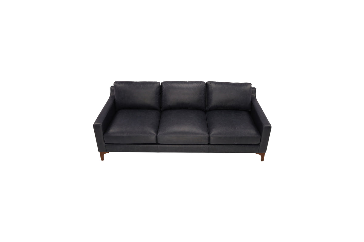 Poly and Bark Sorrento Full-Grain Genuine Italian Leather Sofa - Nightfall Blue