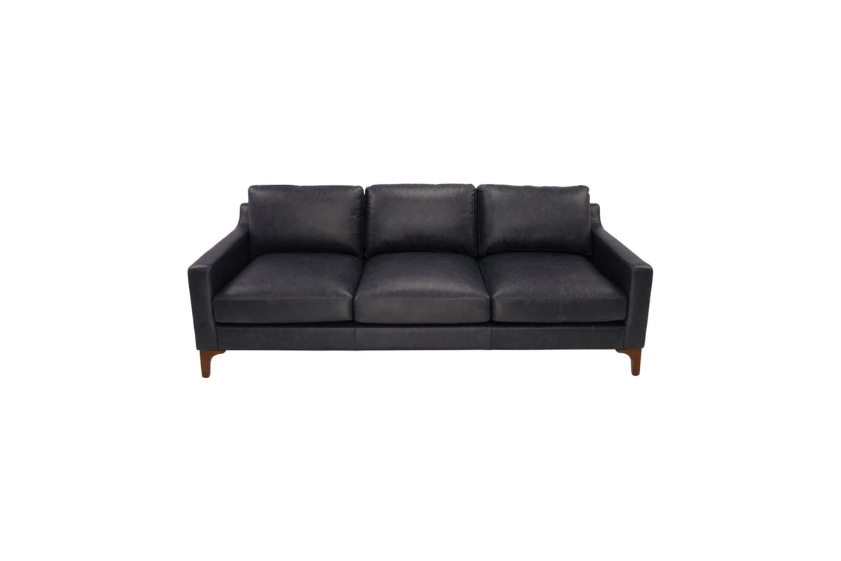 Poly and Bark Sorrento Full-Grain Genuine Italian Leather Sofa - Nightfall Blue