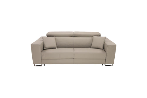 Casa Italia Furniture Monica Genuine Italian Top Grain Leather Queen Wide Arm Sleeper Sofa Bed with Memory Foam Mattress, image 2