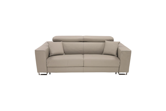 Casa Italia Furniture Monica Genuine Italian Top Grain Leather Queen Wide Arm Sleeper Sofa Bed with Memory Foam Mattress, image 2