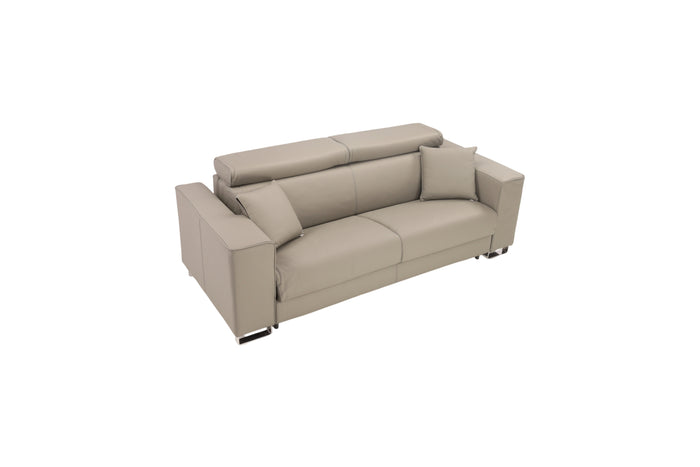 Casa Italia Furniture Monica Genuine Italian Top Grain Leather Queen Wide Arm Sleeper Sofa Bed with Memory Foam Mattress, image 3
