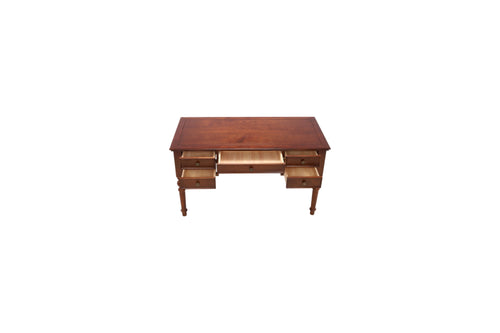 Canora Grey Brown Retro Rectangle Solid Wood Writing Desk, 5-Drawer, image 8