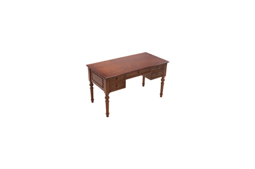 Canora Grey Brown Retro Rectangle Solid Wood Writing Desk, 5-Drawer, image 5