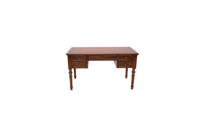 Canora Grey Brown Retro Rectangle Solid Wood Writing Desk, 5-Drawer, image 2