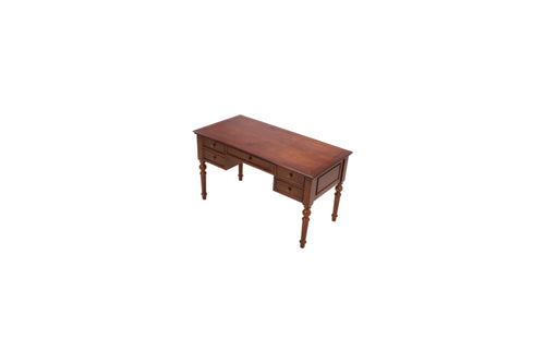 Canora Grey Brown Retro Rectangle Solid Wood Writing Desk, 5-Drawer, image 3