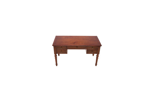 Canora Grey Brown Retro Rectangle Solid Wood Writing Desk, 5-Drawer, image 4