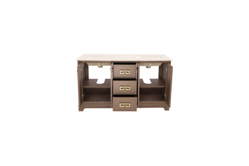 Ebern Designs Free Standing Double Bathroom Vanity with Engineered Marble Top, Ceramic Sink, image 9