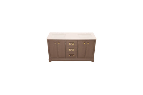 Ebern Designs Free Standing Double Bathroom Vanity with Engineered Marble Top, Ceramic Sink, image 4