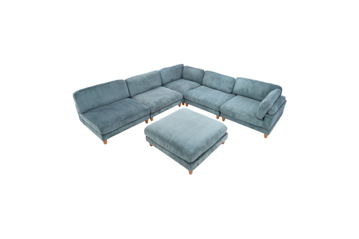 Willa Arlo Interiors Espinosa Corduroy L-Shaped and U-Shaped Corner Sectional with Ottoman, image 2