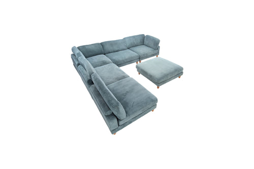 Willa Arlo Interiors Espinosa Corduroy L-Shaped and U-Shaped Corner Sectional with Ottoman, image 4