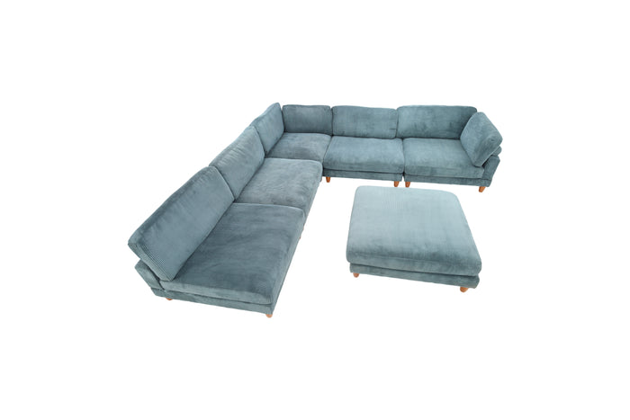 Willa Arlo Interiors Espinosa Corduroy L-Shaped and U-Shaped Corner Sectional with Ottoman, image 3
