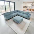 Willa Arlo Interiors Espinosa Corduroy L-Shaped and U-Shaped Corner Sectional with Ottoman