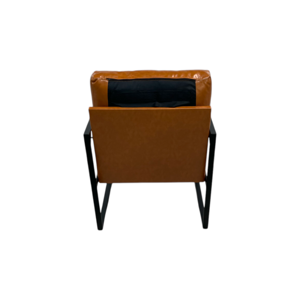 17 Stories Achilina Vintage Soft Vegan Leather Arm Accent Chair with Removable Backrest