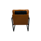 17 Stories Achilina Vintage Soft Vegan Leather Arm Accent Chair with Removable Backrest