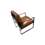 17 Stories Achilina Vintage Soft Vegan Leather Arm Accent Chair with Removable Backrest